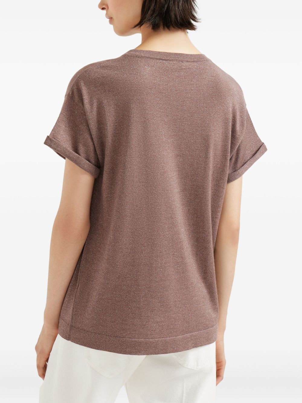 metallic-knit T-shirt - 4