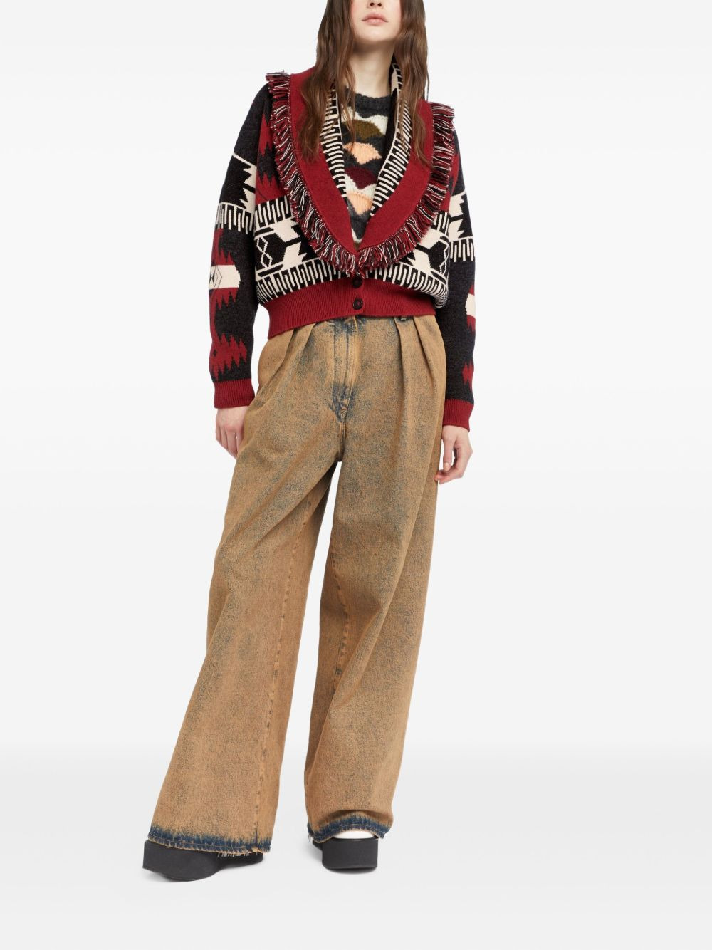 Icon Jacquard fringe cardigan - 2