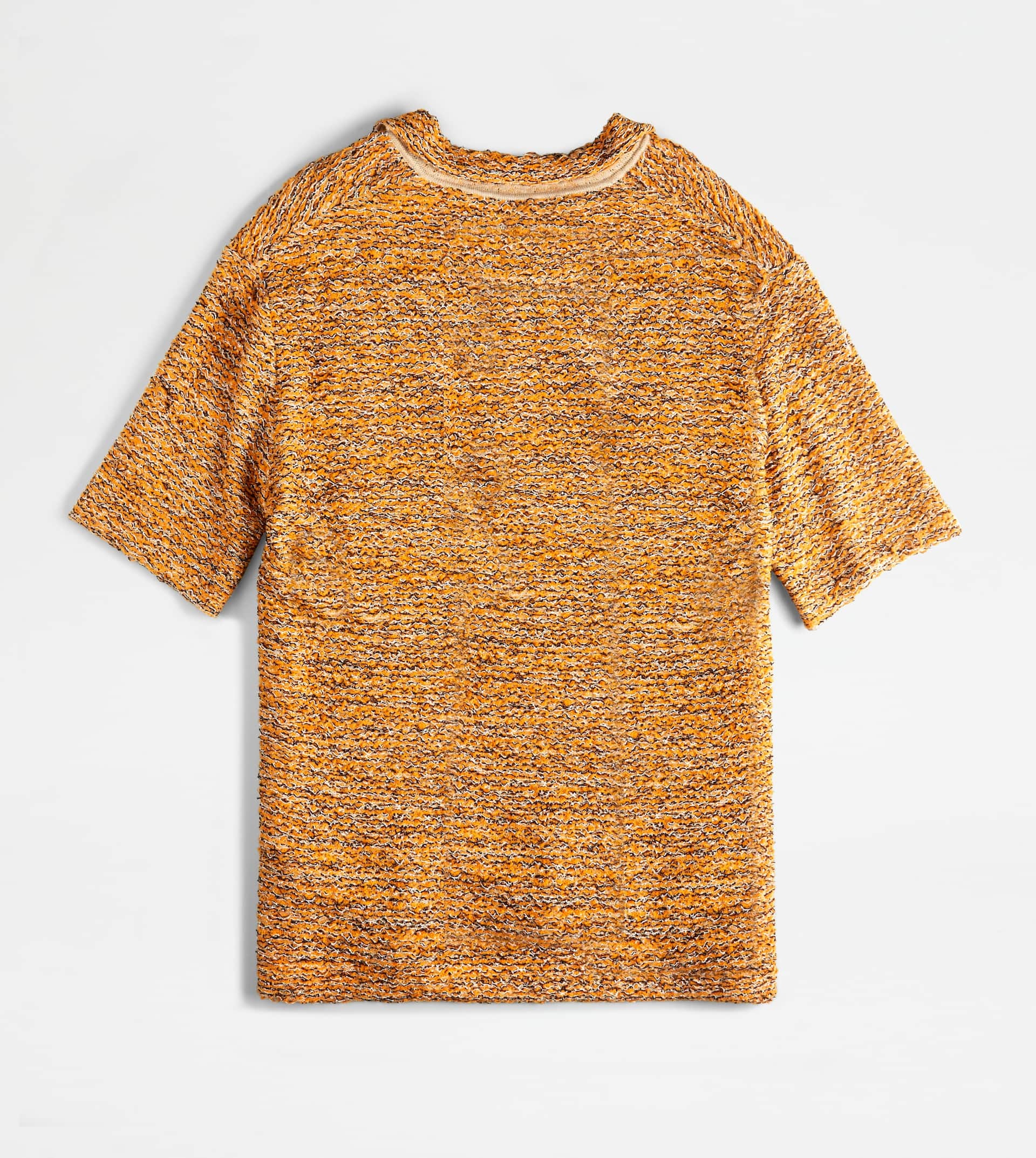 POLO SHIRT IN BOUCLÉ KNIT - ORANGE - 4