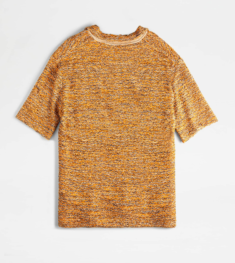 POLO SHIRT IN BOUCLÉ KNIT - ORANGE 4