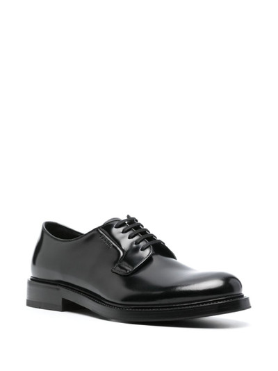 Prada logo-debossed leather oxford shoes outlook