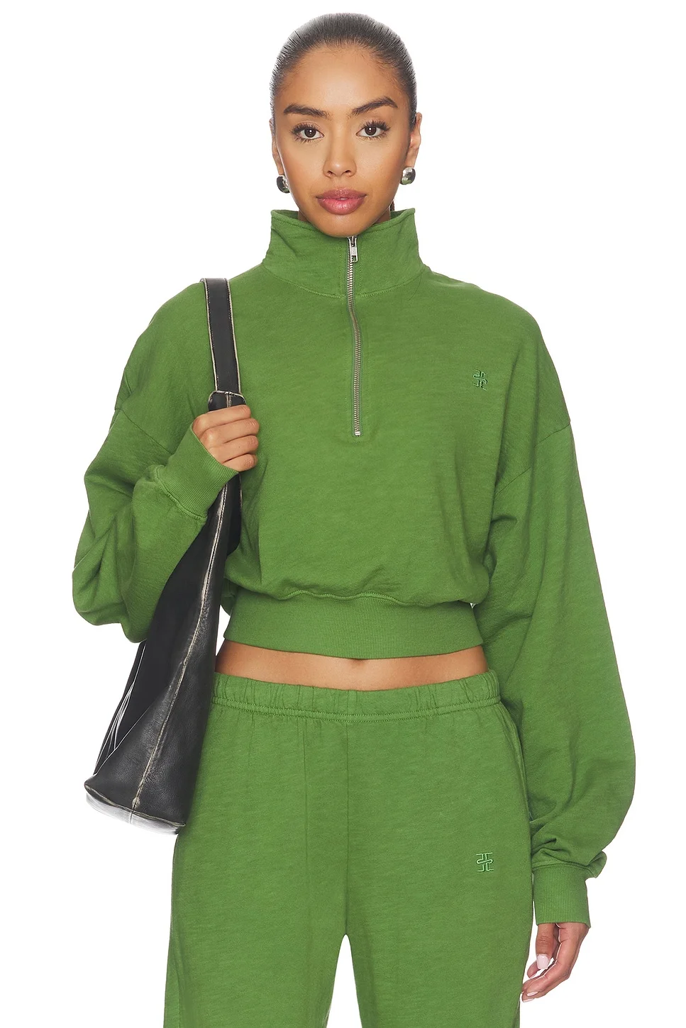 Cropped Half-zip Sweatshirt - 1
