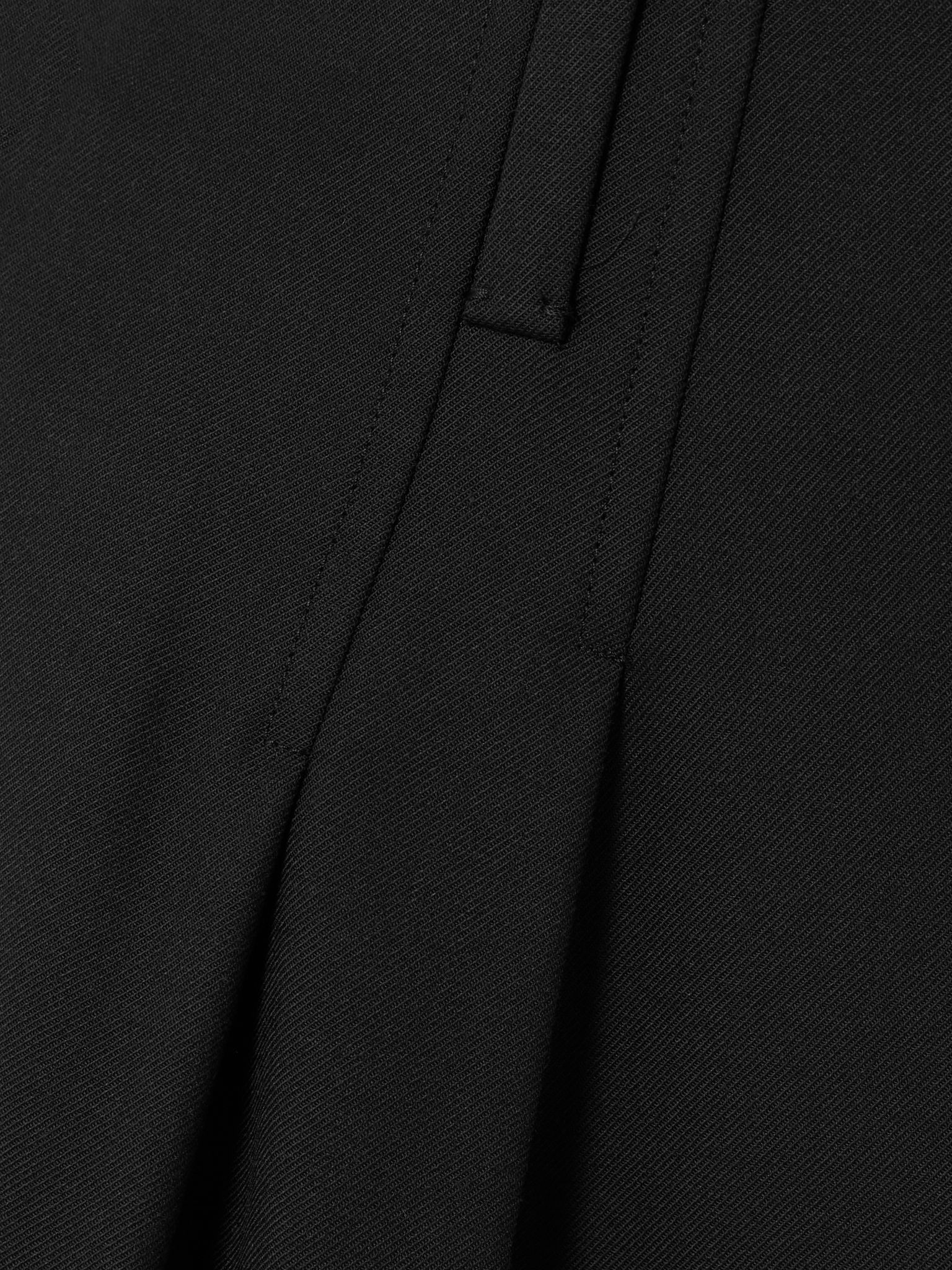 Cinch pleated twill wide-leg pants Black - 5