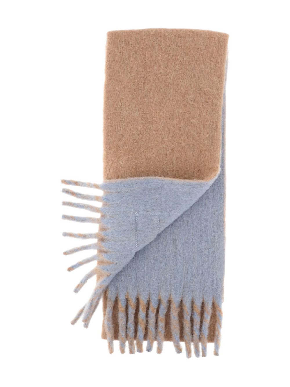 fringed logo-patch scarf - 2