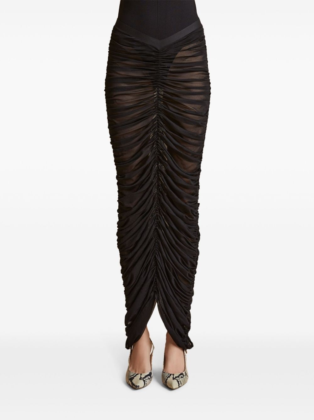 Laure ruched silk skirt - 3