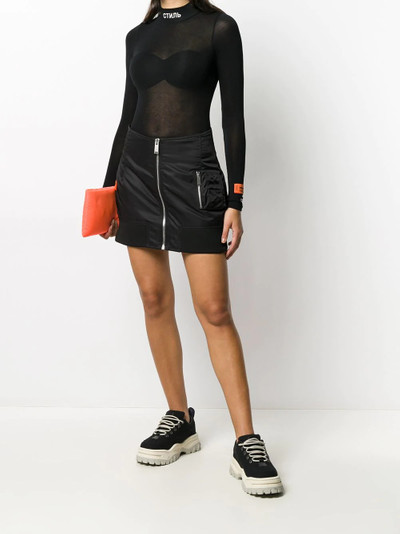 Heron Preston logo patch detail zip-up skirt outlook