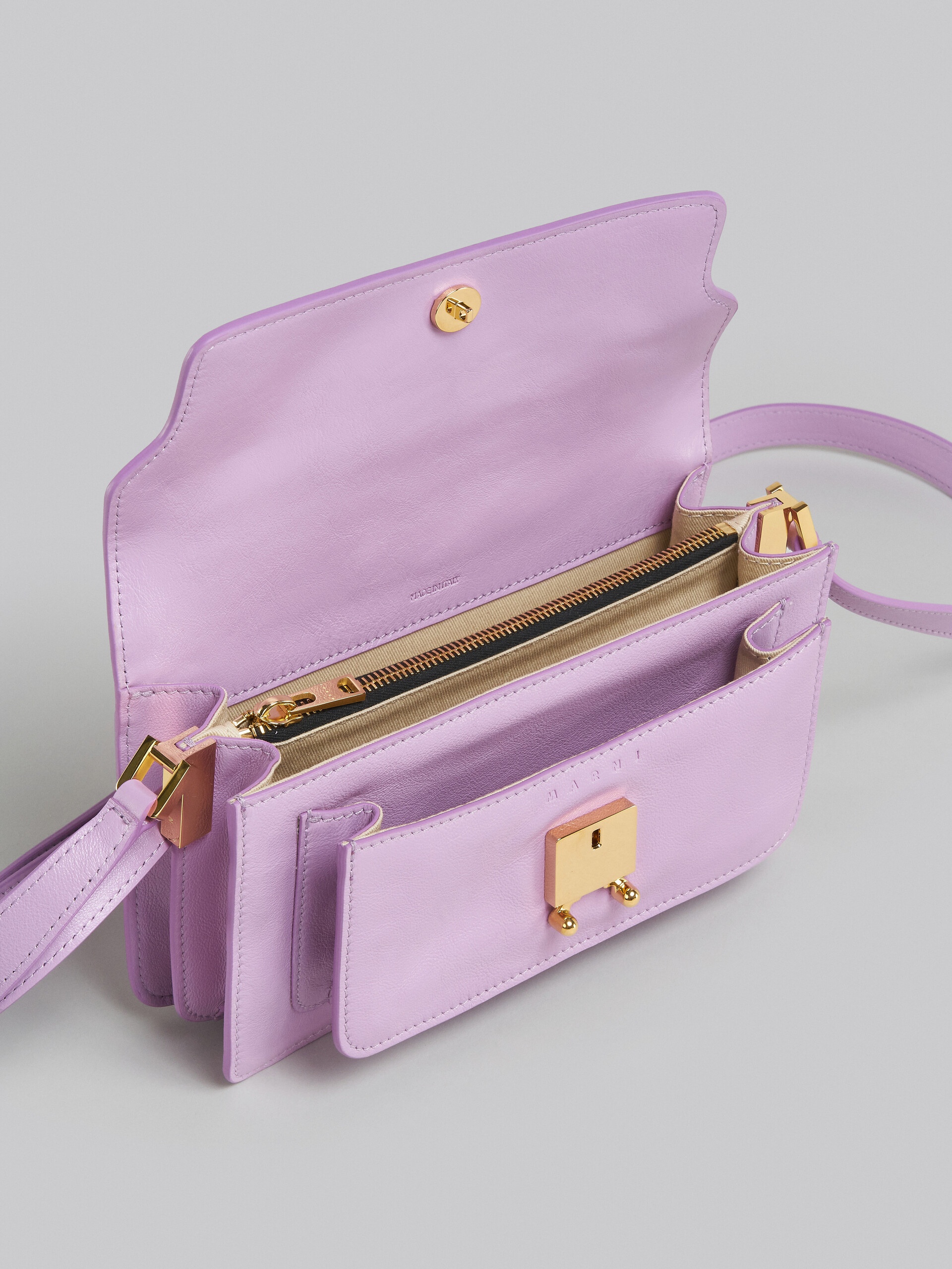 TRUNK SOFT BAG E/W IN LILAC LEATHER - 4