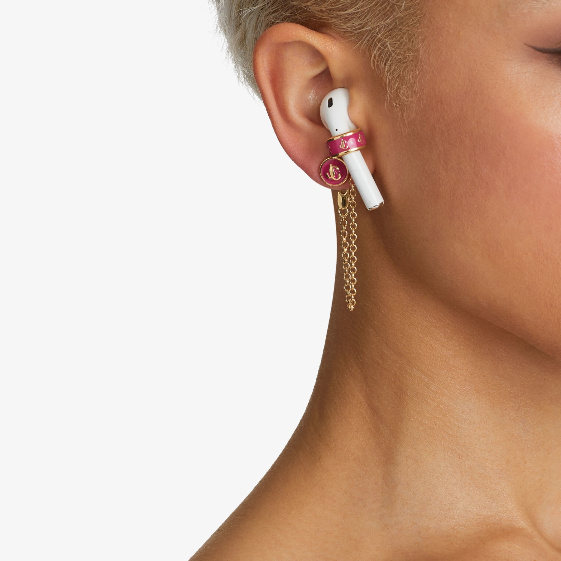 Headphone Earrings
Gold-Finish Headphone Earrings with JC Emblem - 2