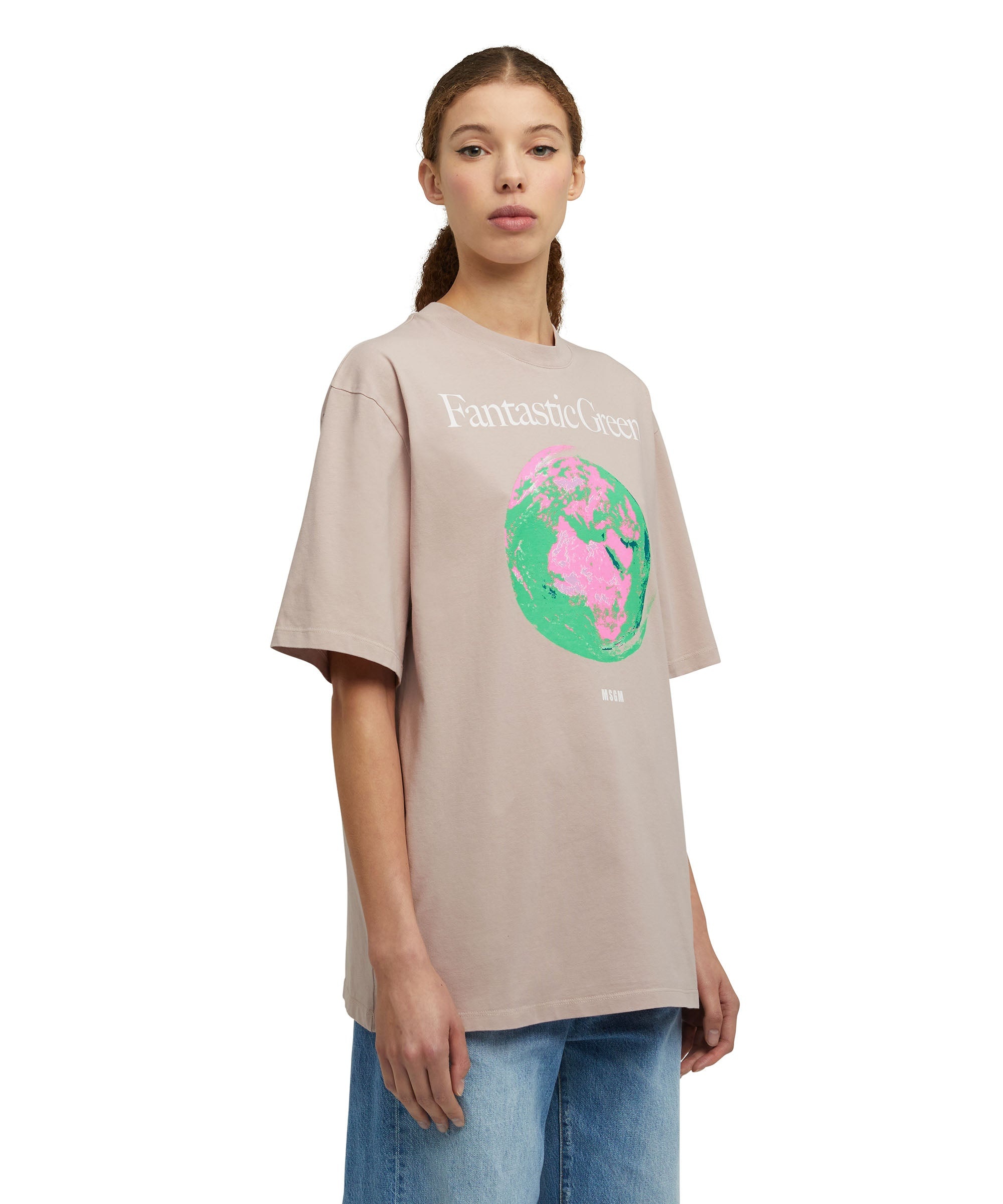 Organic cotton crewneck t-shirt from the MSGM Fantastic Green Capsule - 7