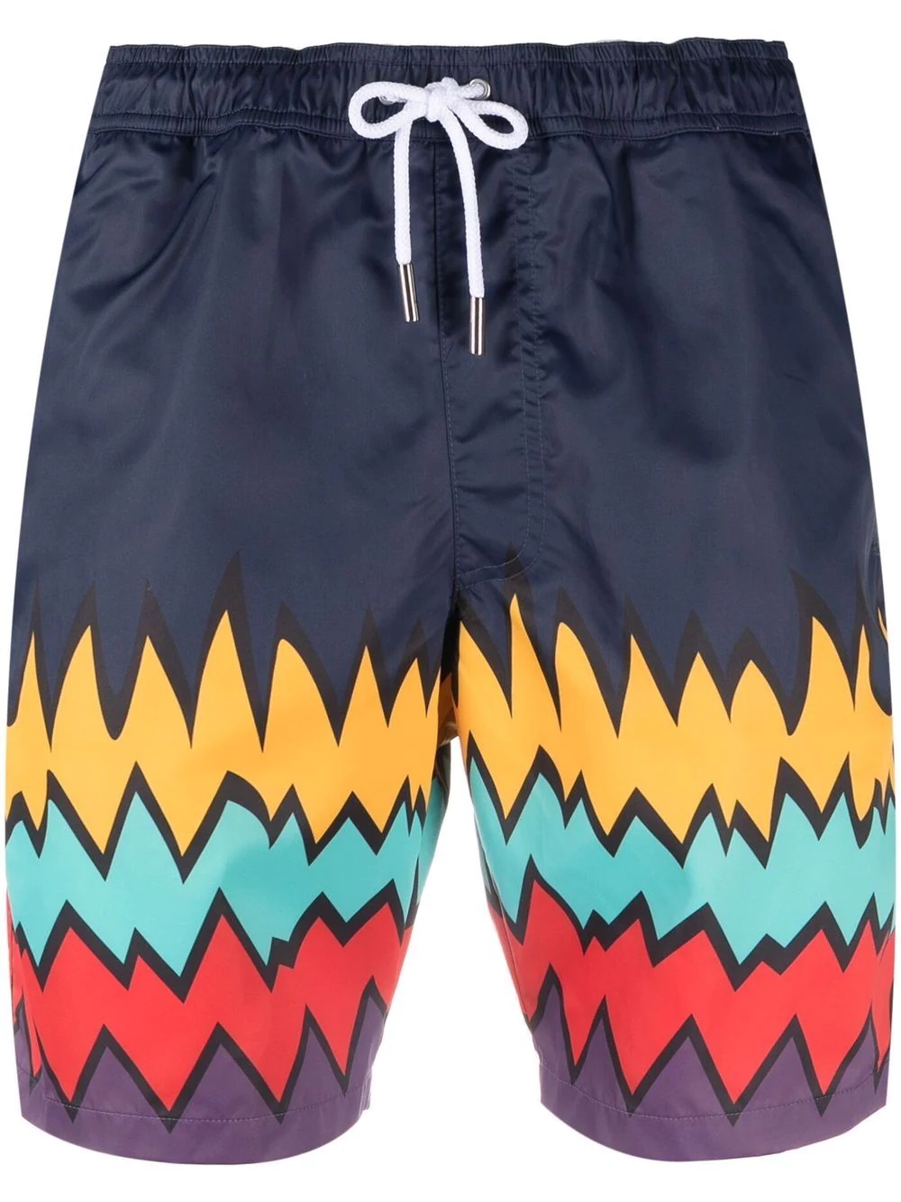 abstract-print drawstring-waist swim shorts - 1