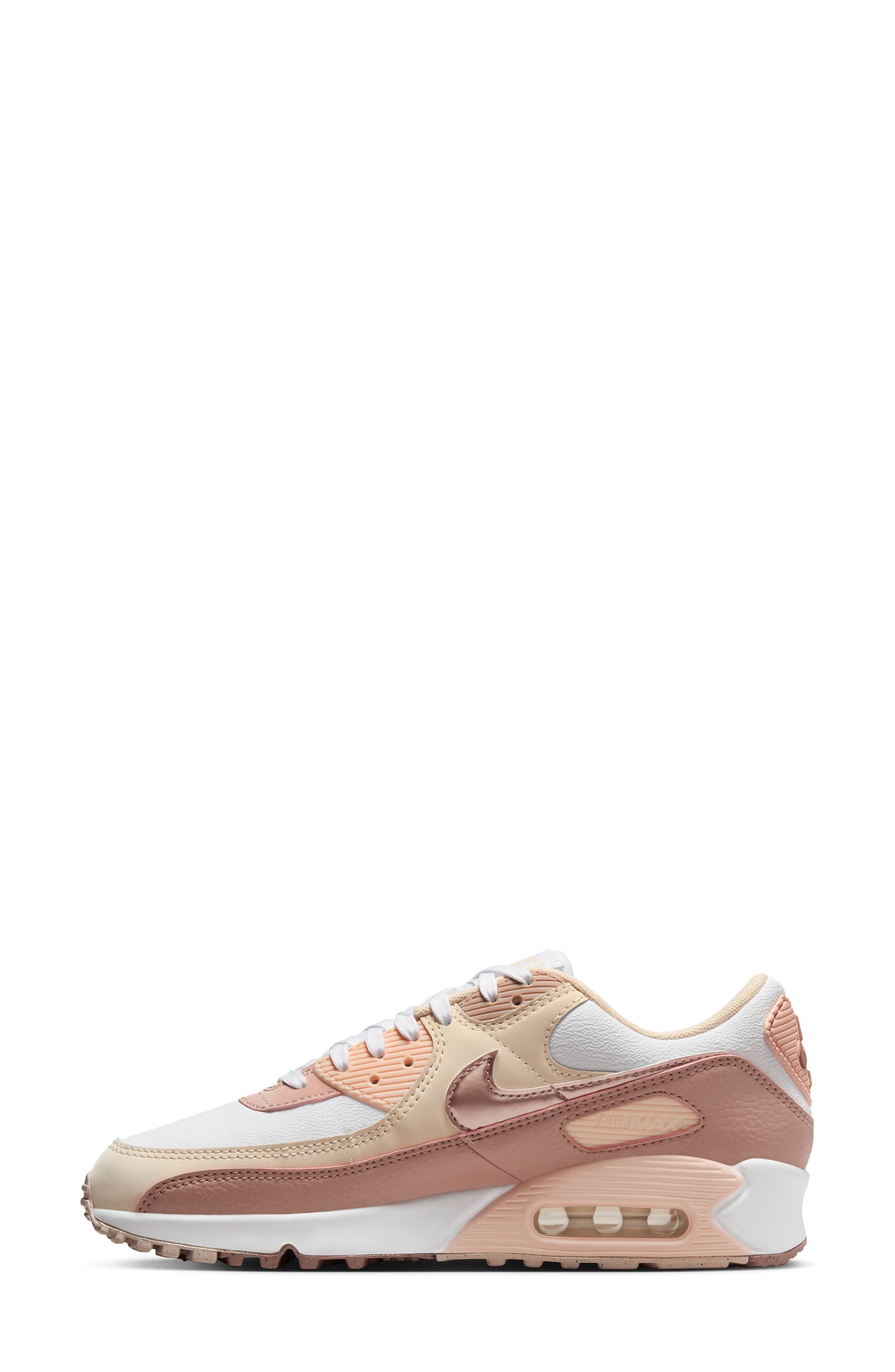Nike Air Max 90 Next Nature Premium Sneaker in White/Pink/Coral at Nordstrom - 6