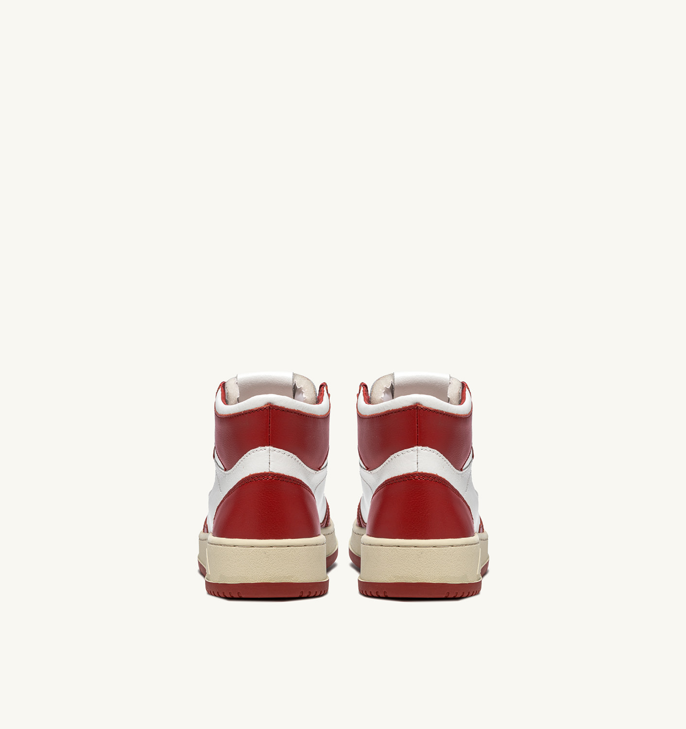 MEDALIST MID BICOLOR SNEAKERS IN WHITE AND RED LEATHER - 3
