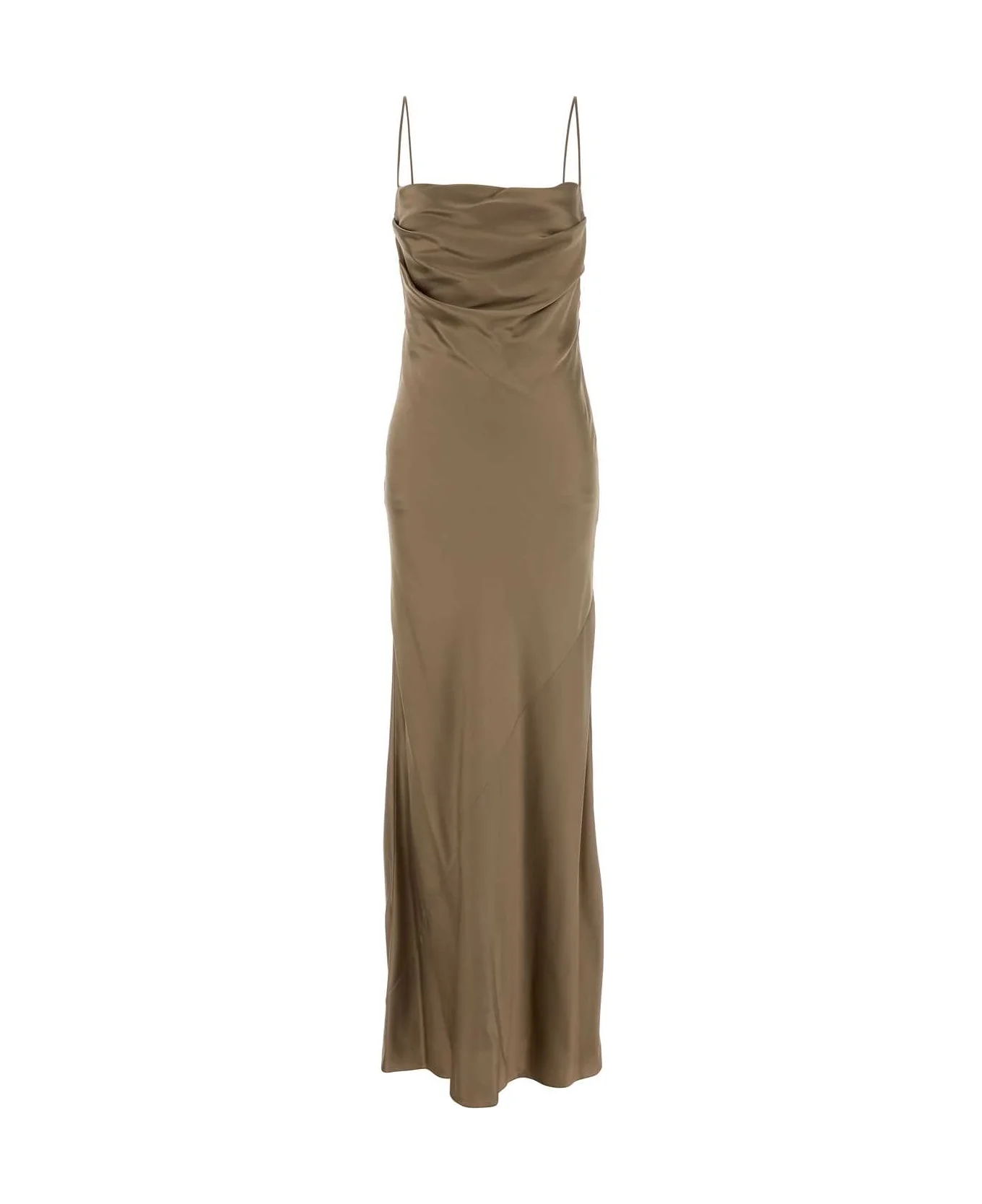 Cappuccino Satin Long Dress - 1