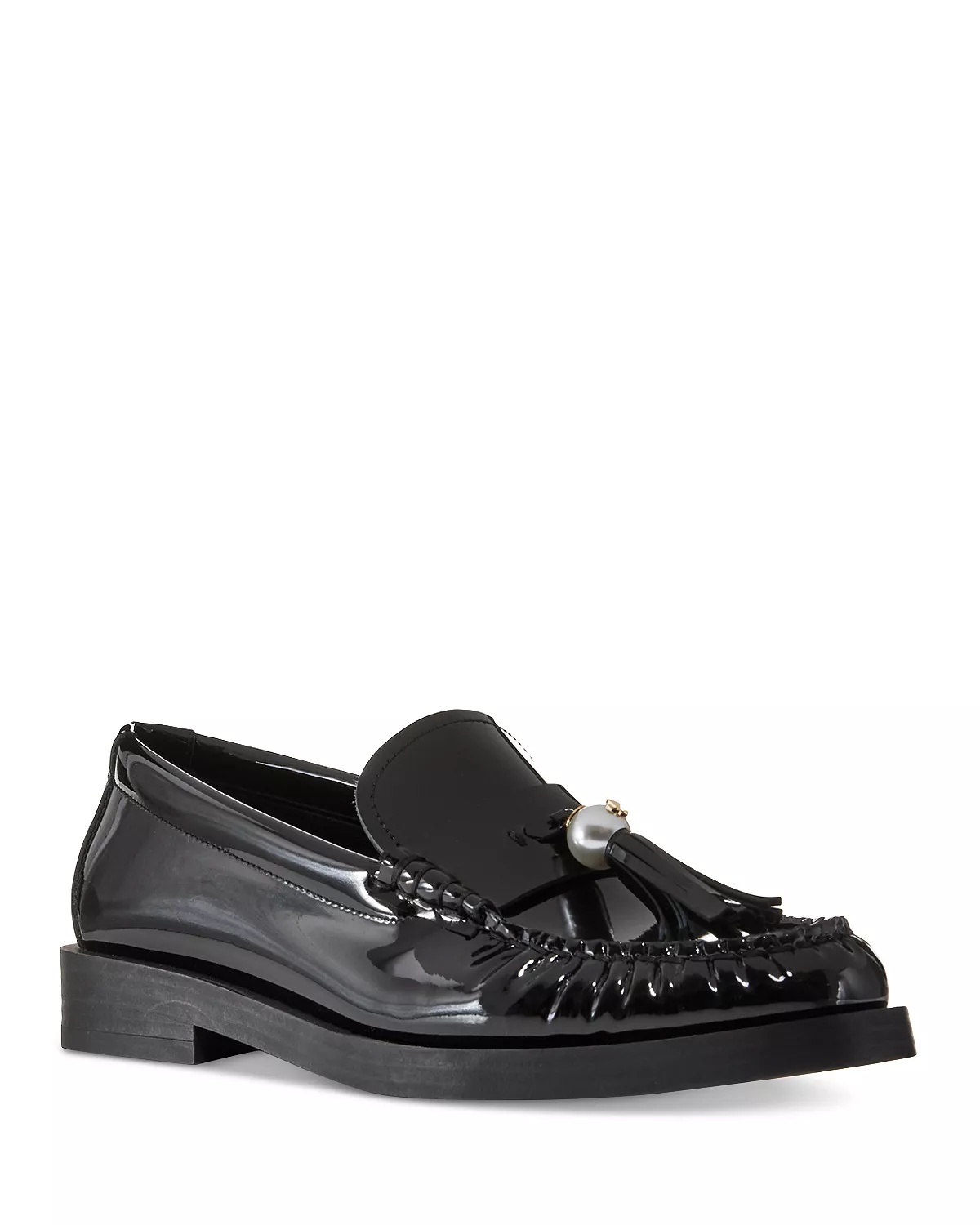 Women's Addie Patent Leather Imitation Pearl Tassel Loafers - 1