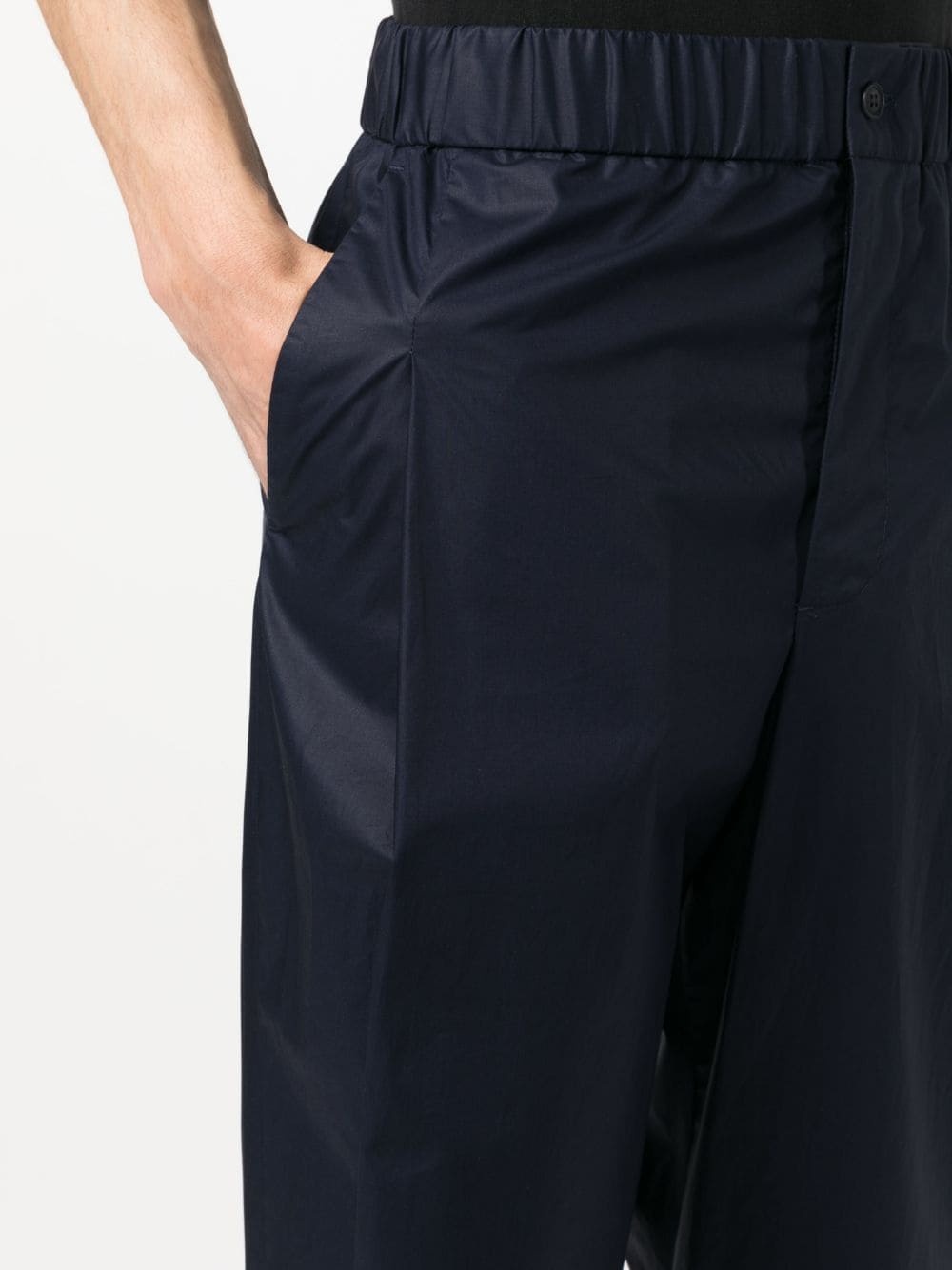 elasticated-waist cotton trousers - 5