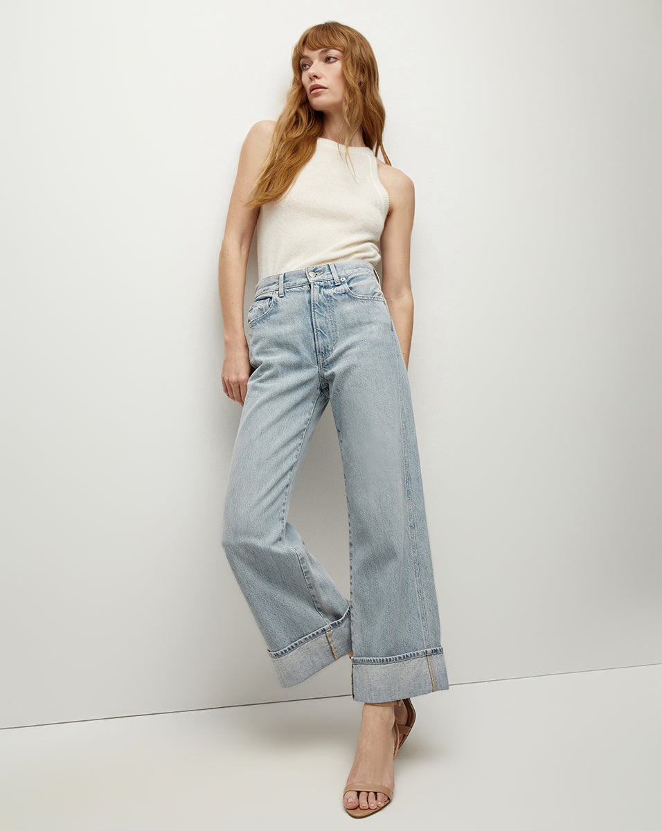 TAYLOR CUFFED CROPPED WIDE-LEG JEAN - 4