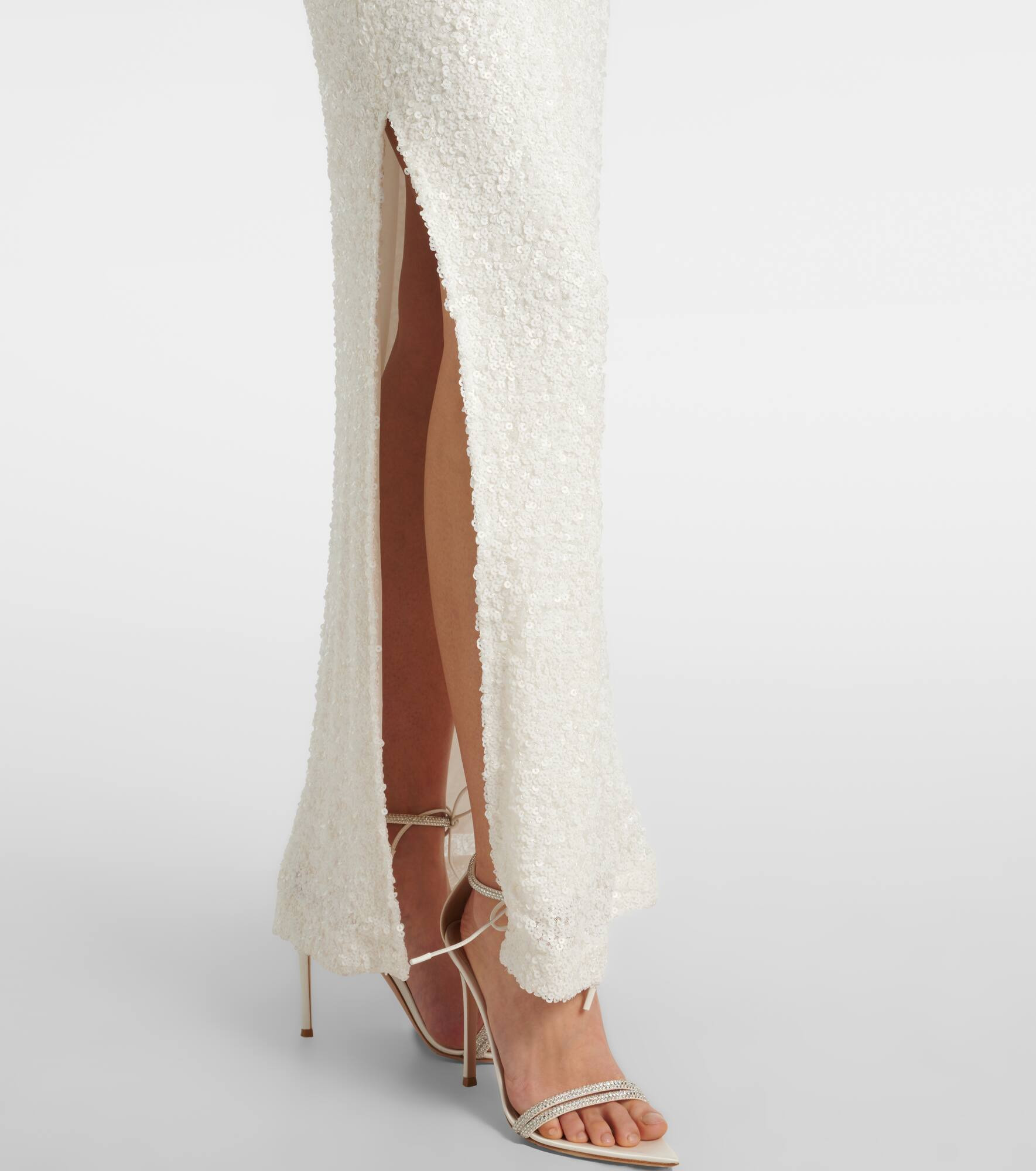 Bridal sequined halterneck gown - 5