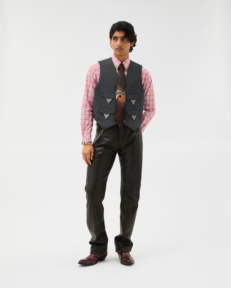 VERSACE Leather Pants outlook