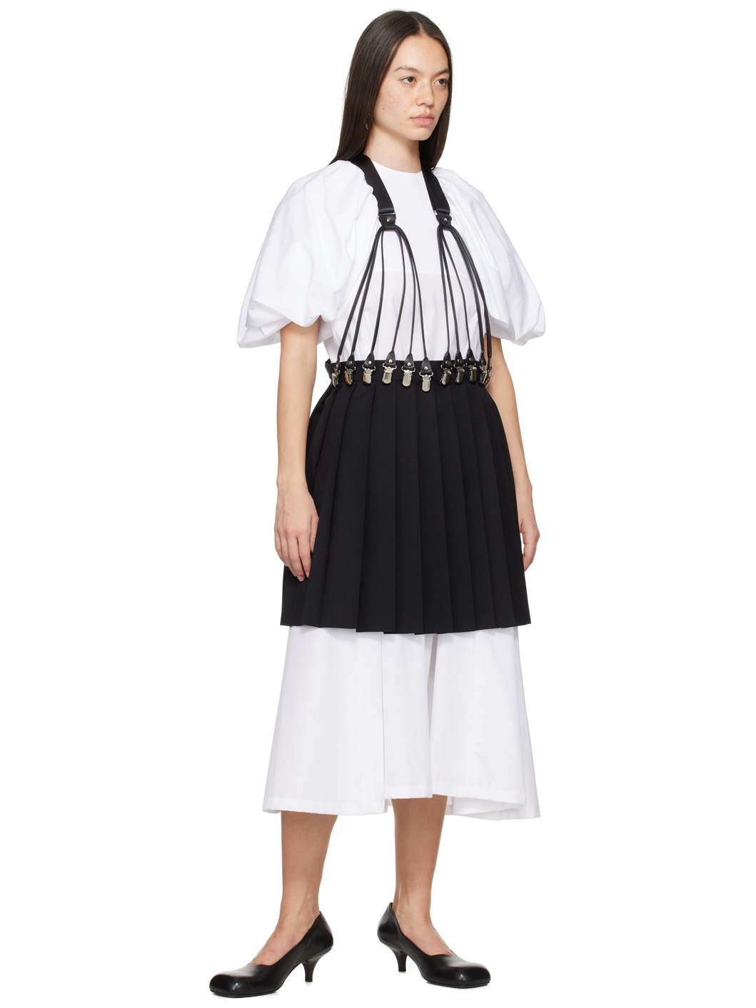 White Puff Sleeve Midi Dress - 4