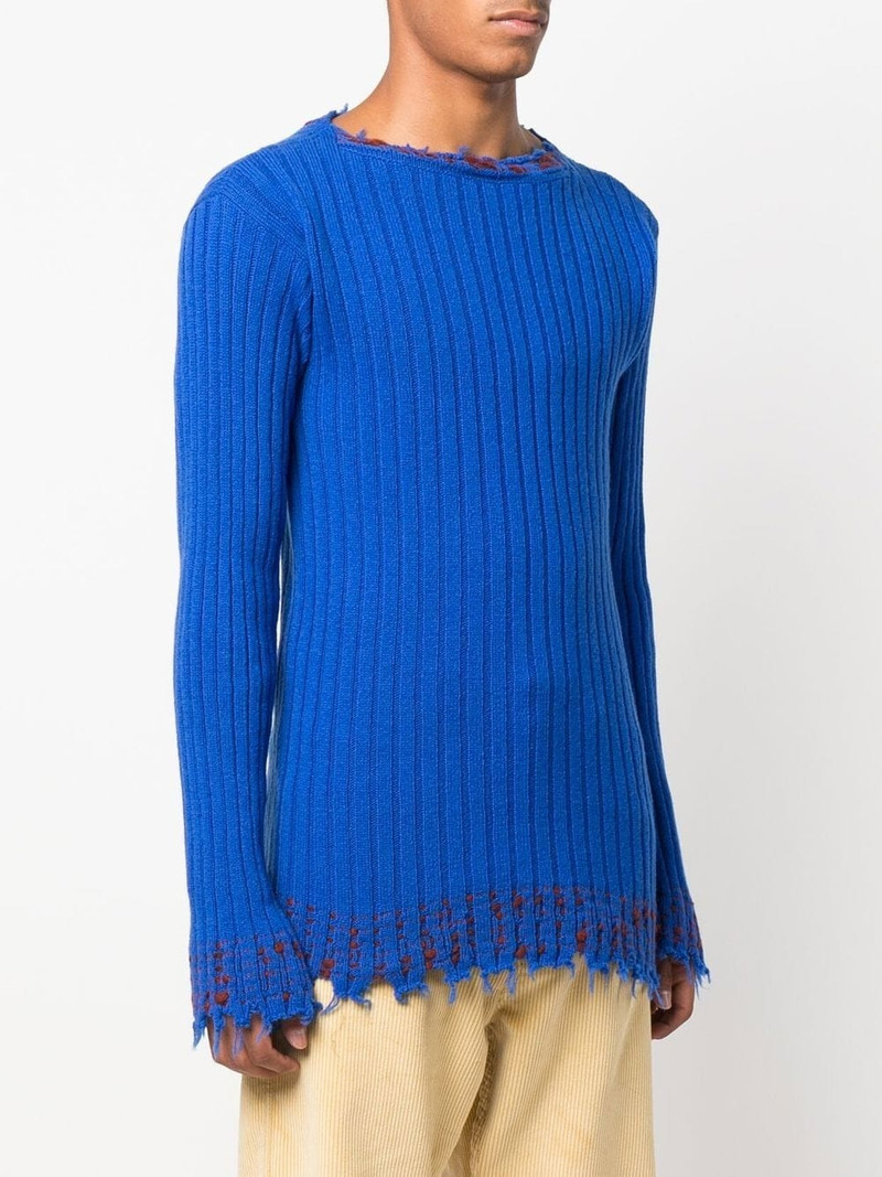 ribbed frayed-hem jumper 3