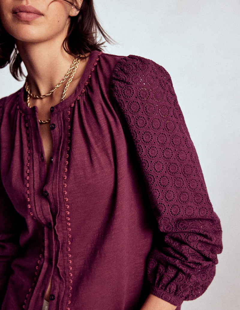 Eden Broderie Jersey Shirt-Deep Wisteria 3