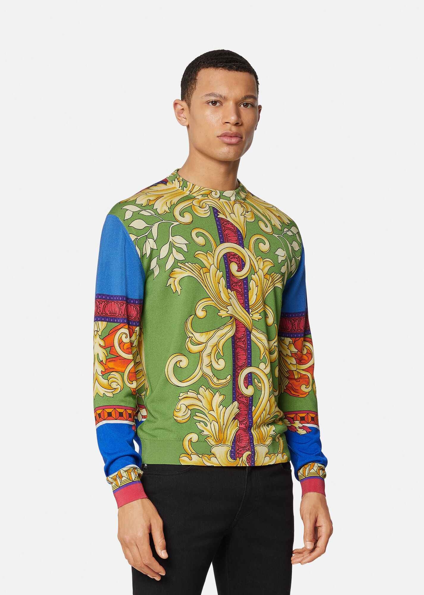 Medusa Renaissance Print Silk Sweater - 2