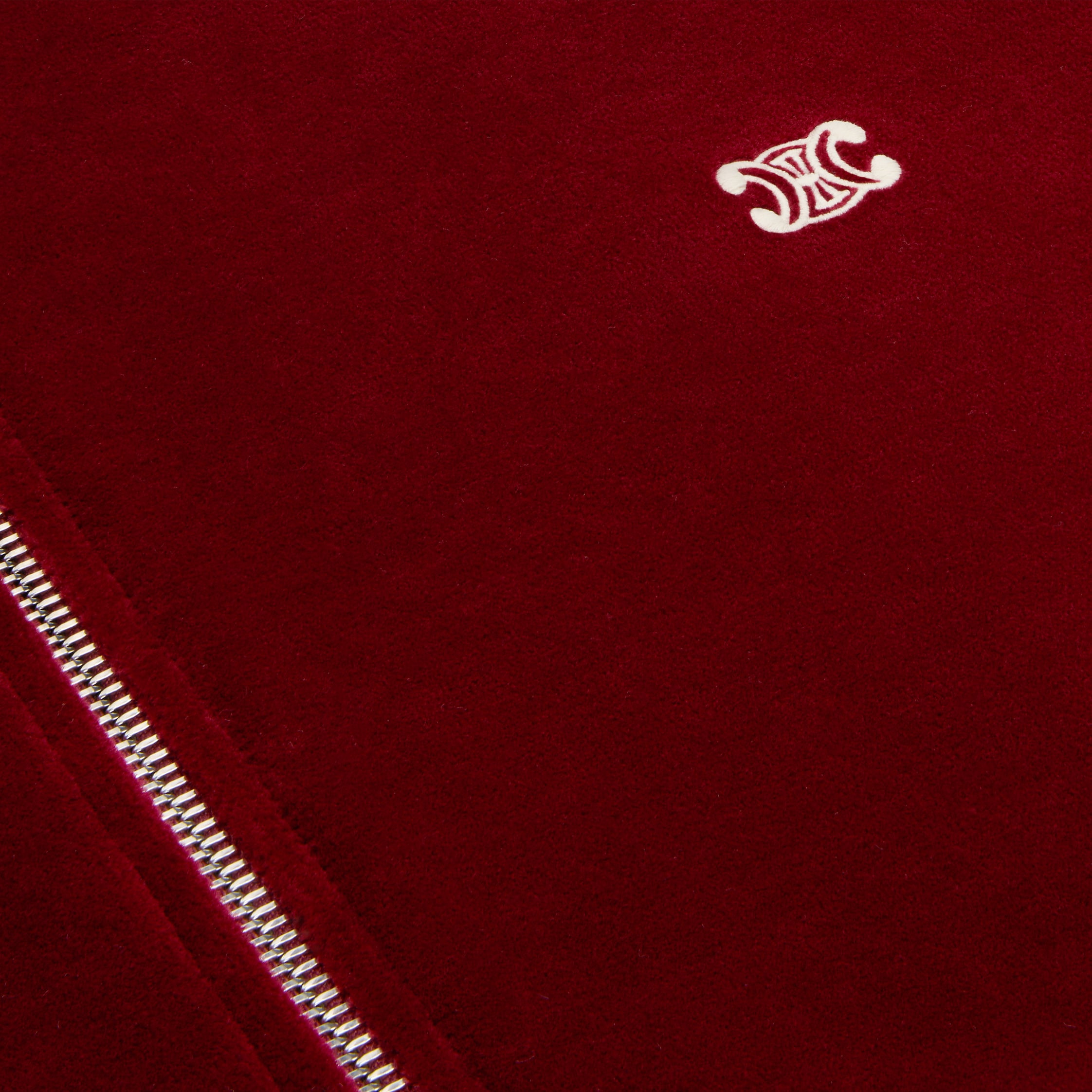 triomphe tracksuit jacket in velvet jersey - 4