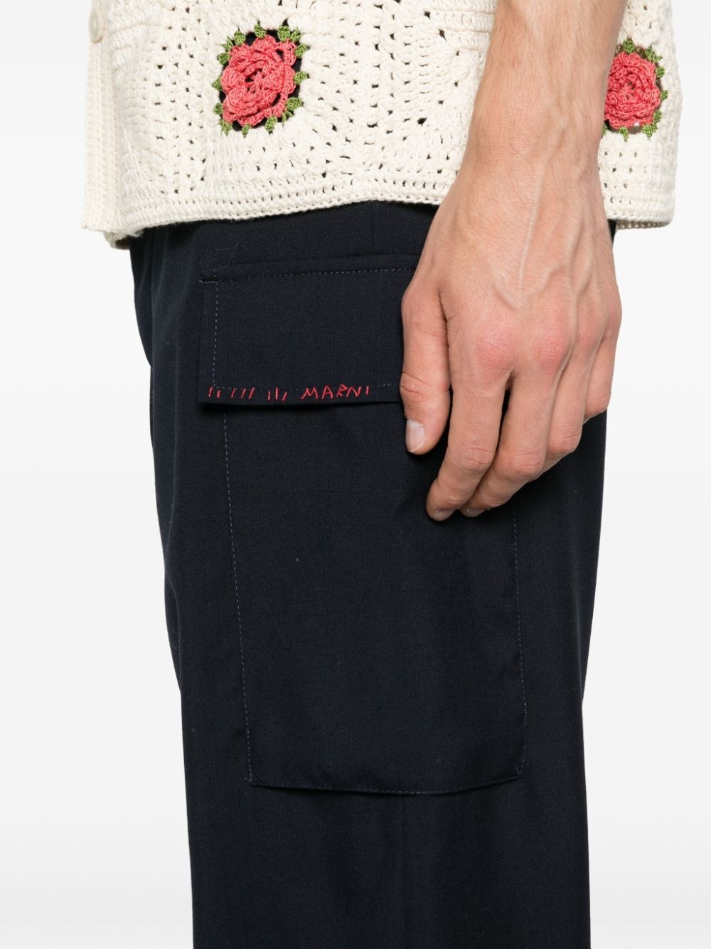 logo-embroidered cargo trousers - 5
