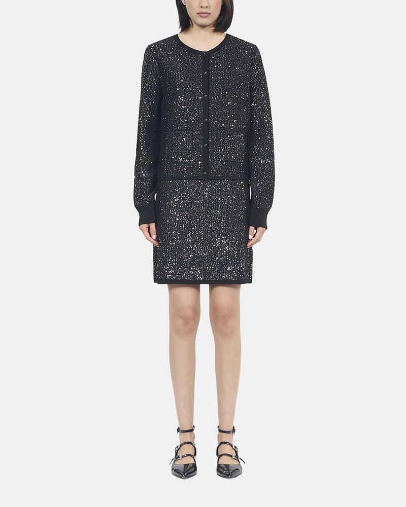 BLACK SEQUINED KNIT CARDIGAN 3