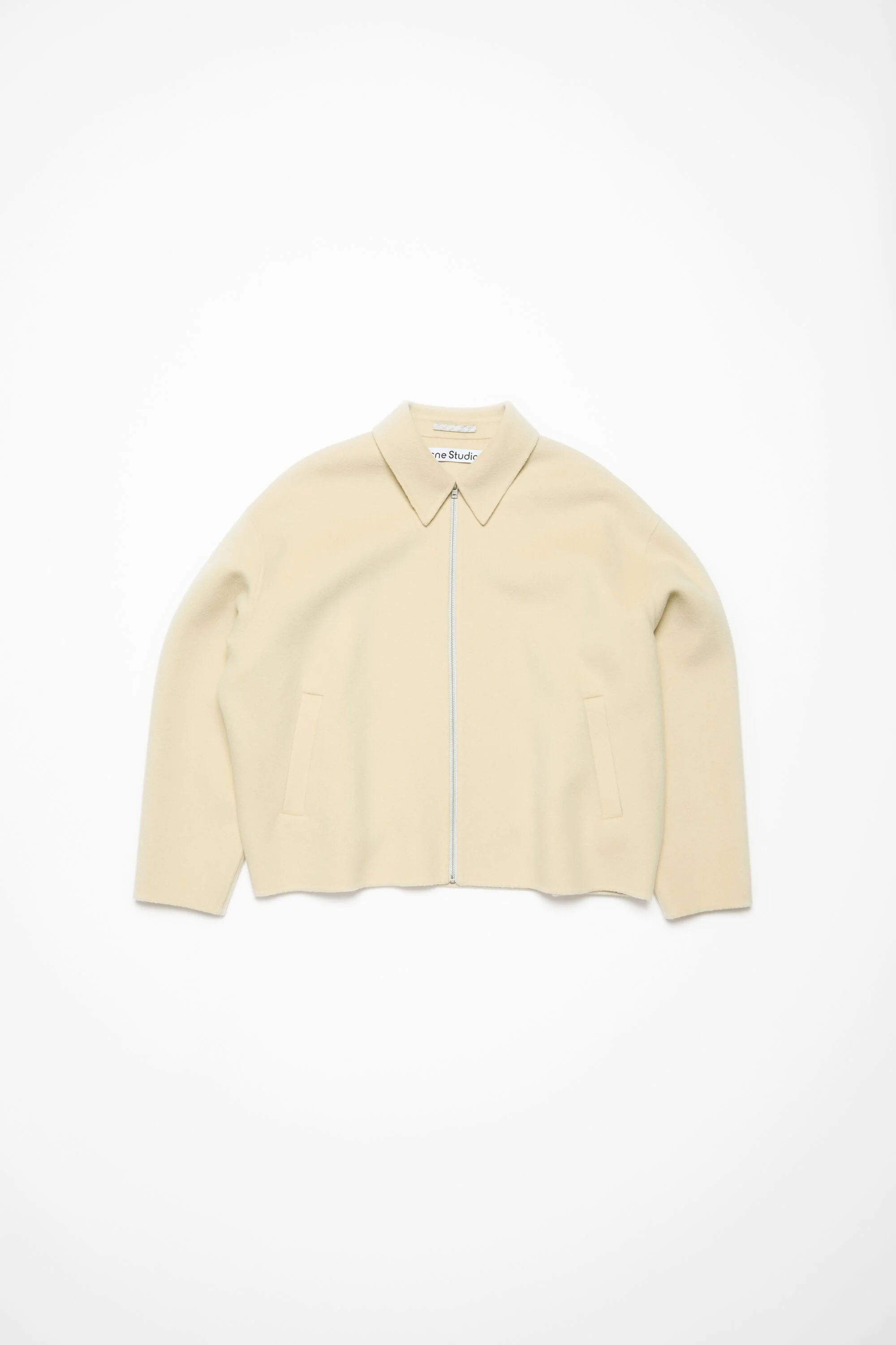 Wool zipper jacket - Oat beige - 1