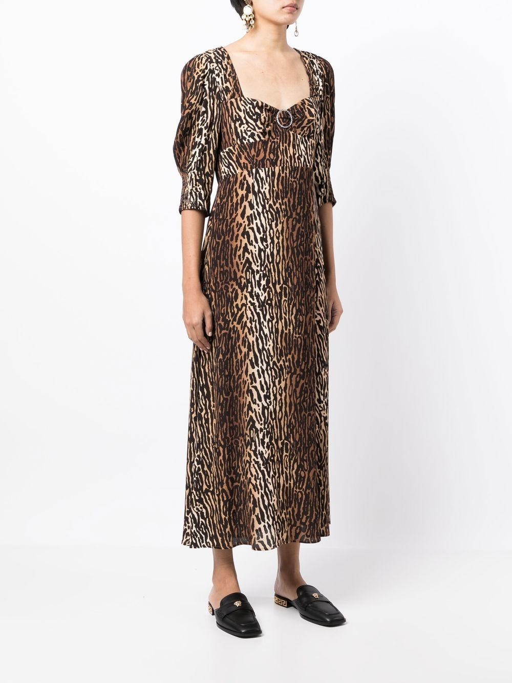 leopard-print midi dress - 3