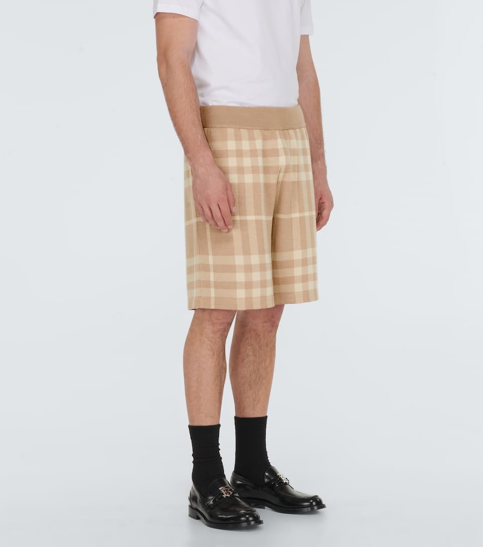 Burberry Check wool and silk biker shorts - 3