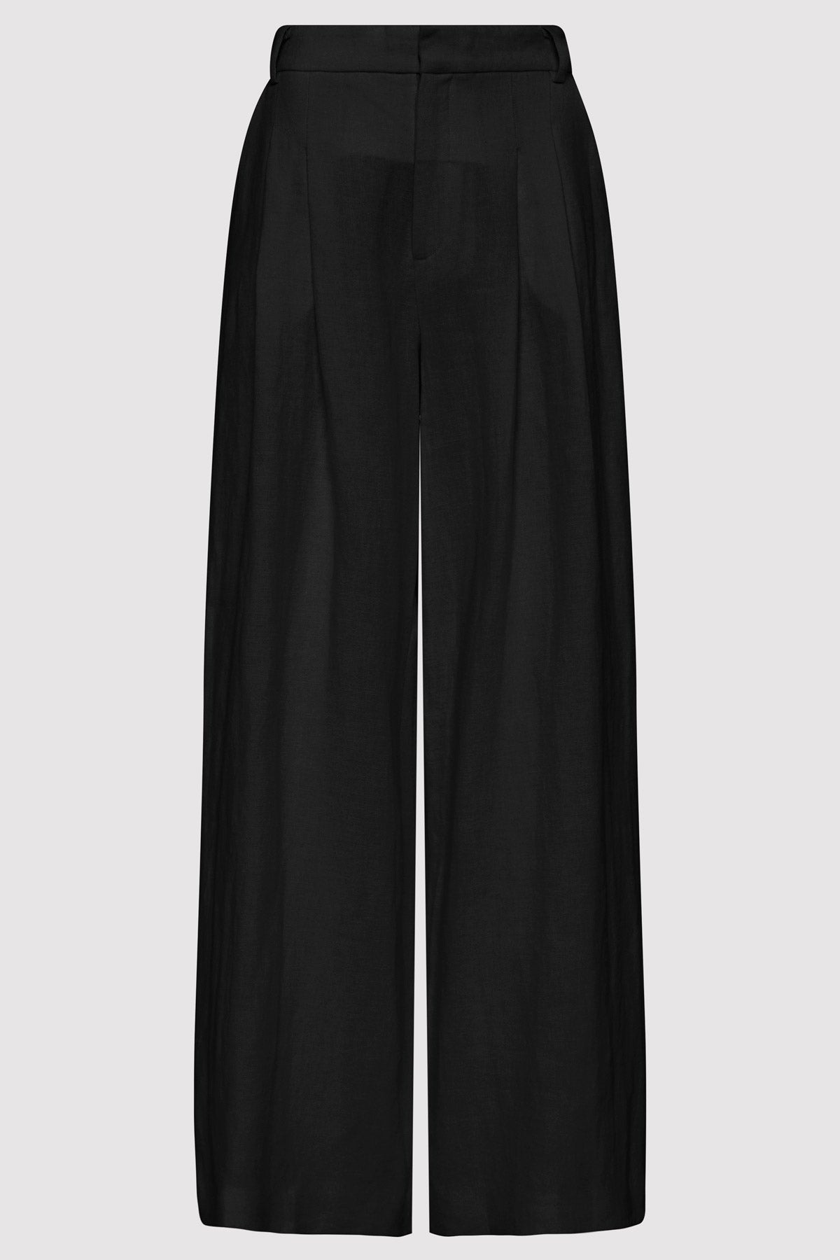 Tailored Linen Pants - Black - 1