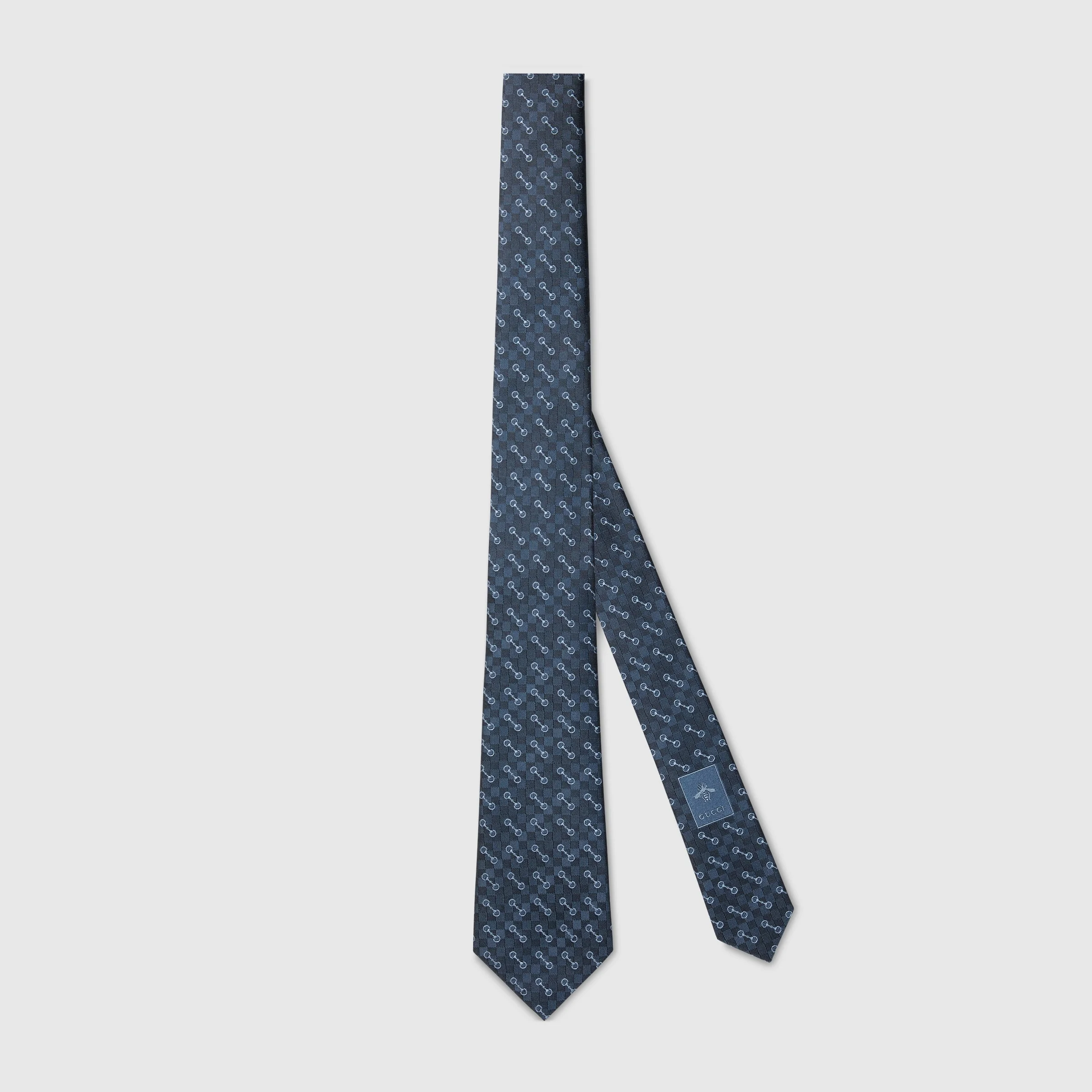 Horsebit silk jacquard tie - 1