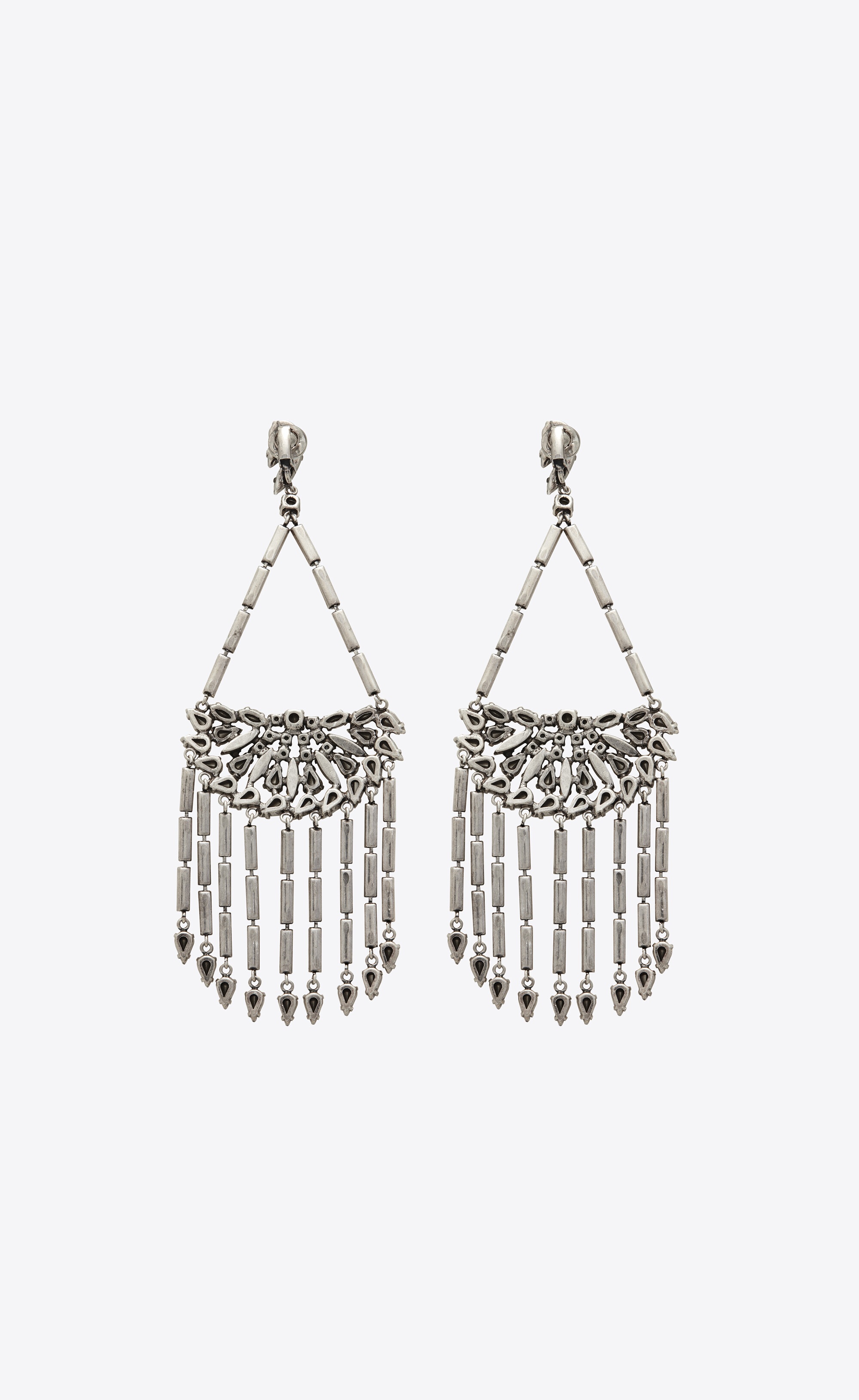 marrakech rhinestone chandelier earrings in metal - 4