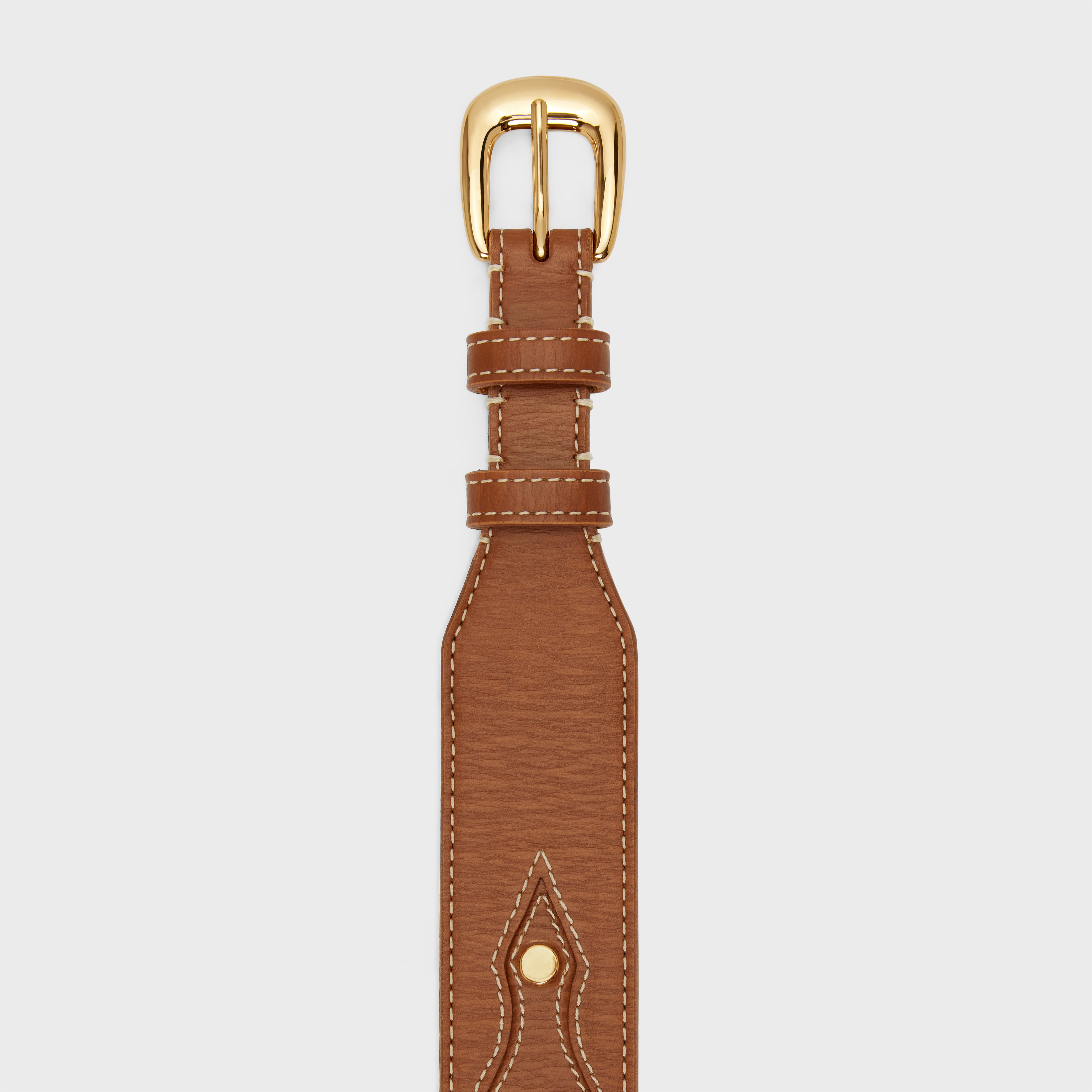 Embroidered Triomphe Western Belt in CALFSKIN - 2