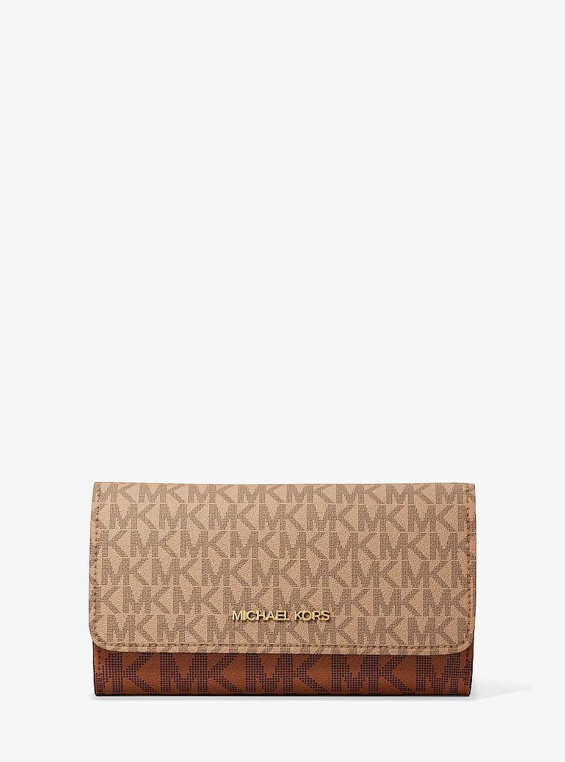 Jet Set Large Signature Logo Tri-Fold Wallet - 1
