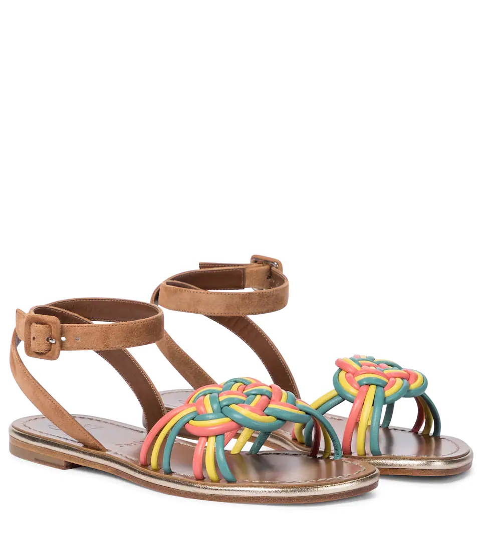 Ella suede and leather sandals - 1