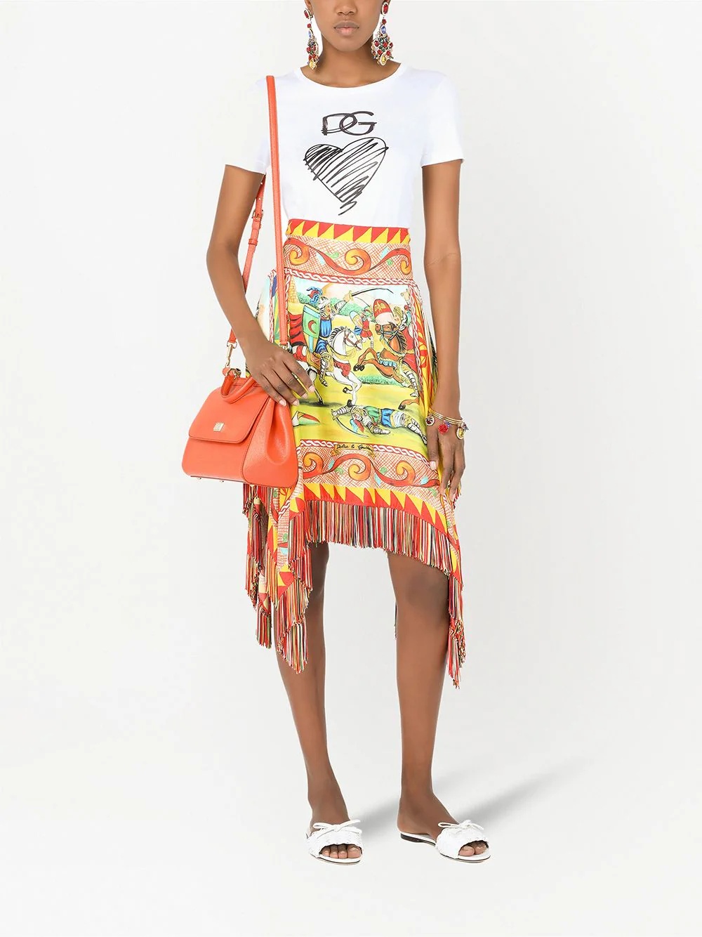 printed asymmetric skirt - 2