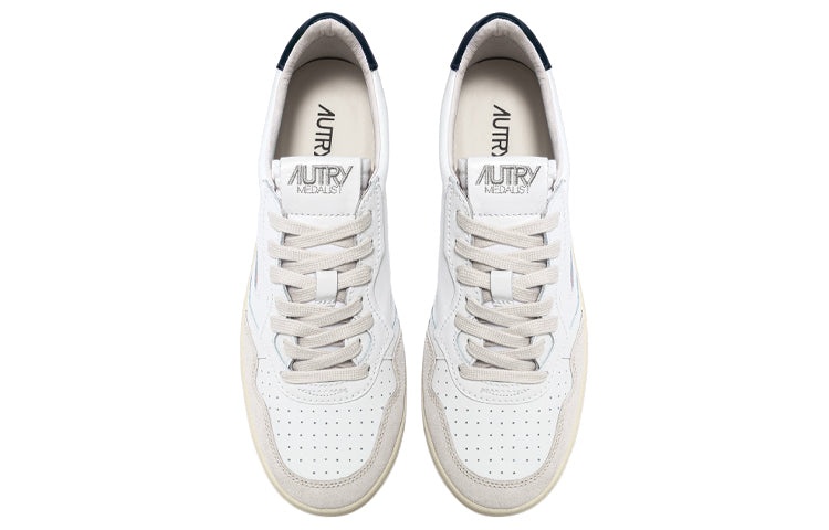 (WMNS) Autry Medalist Low Leather 'White Suede Blue' AULW-LS28 - 3