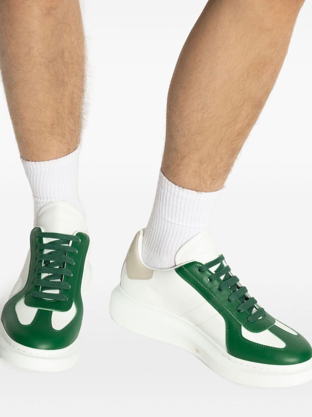 panelled lace-up sneakers - 5
