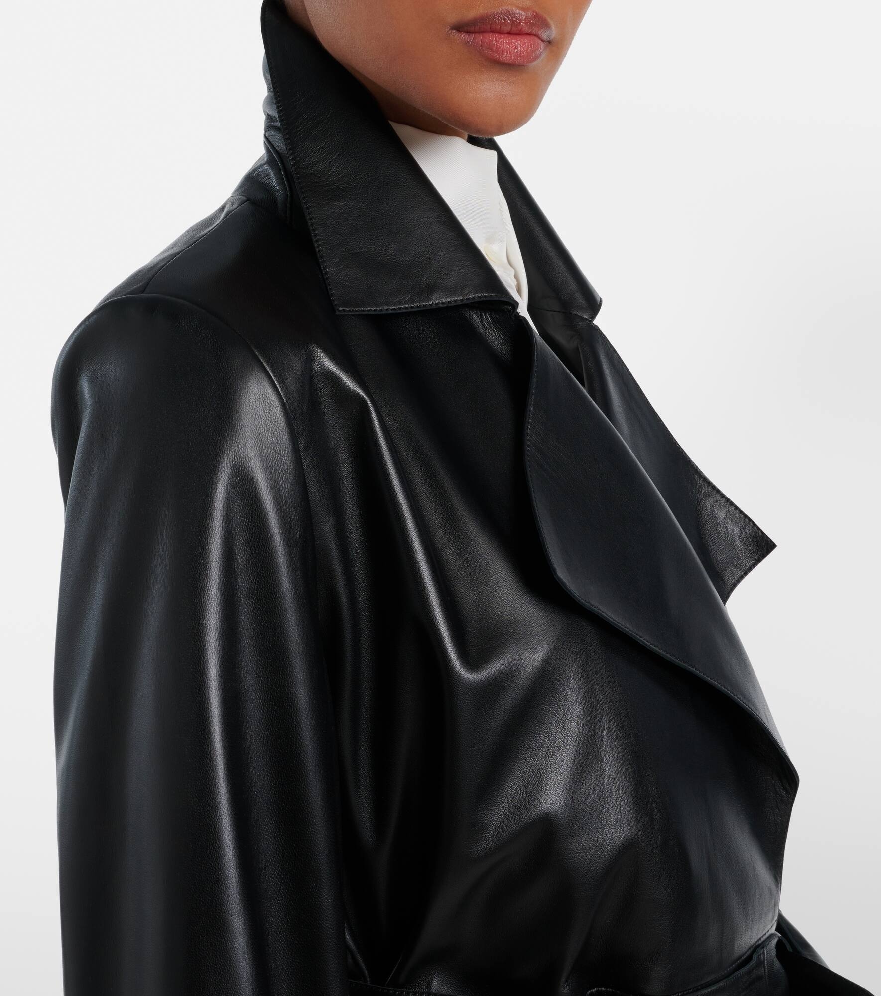 Kerri leather wrap coat - 4