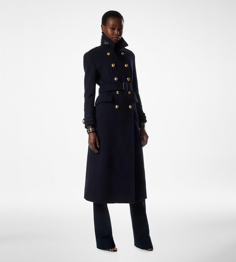 VIRGIN WOOL FELT MILITARY LONG COAT 3