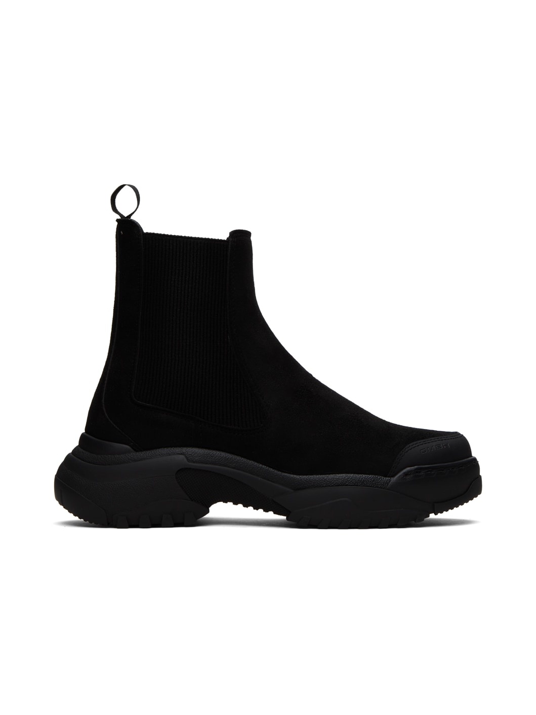 GmbH Black Faux Suede Chelsea Boots ssense REVERSIBLE