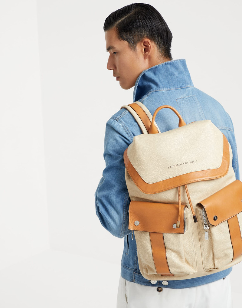 Cowhide leisure backpack 4