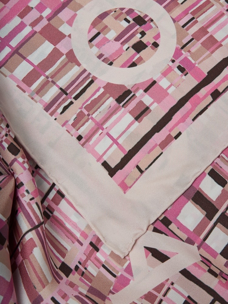 CHECK PRINT SILK FOULARD - 3