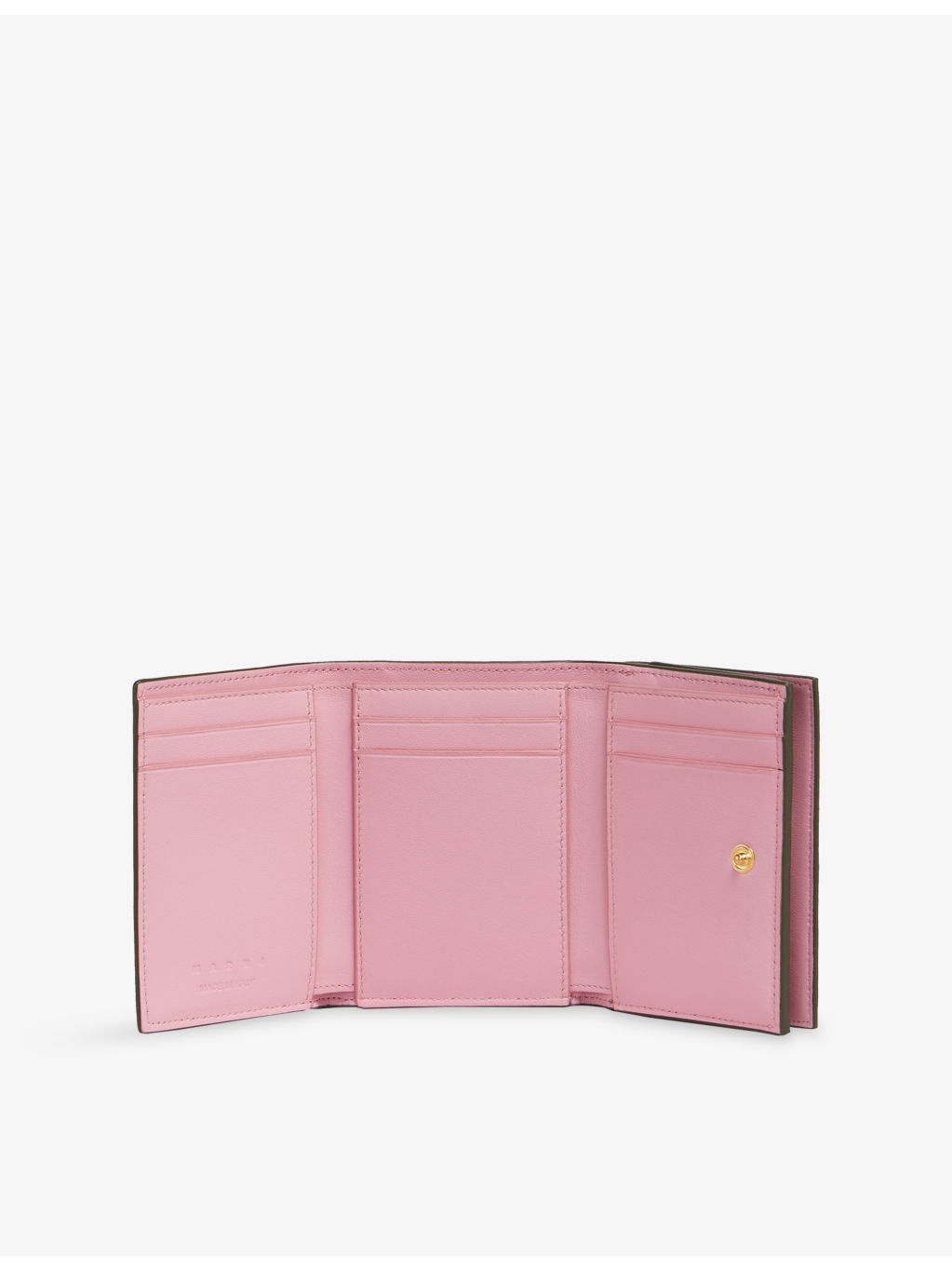 Embroidered-Logo Tri-Fold Leather Wallet - 2