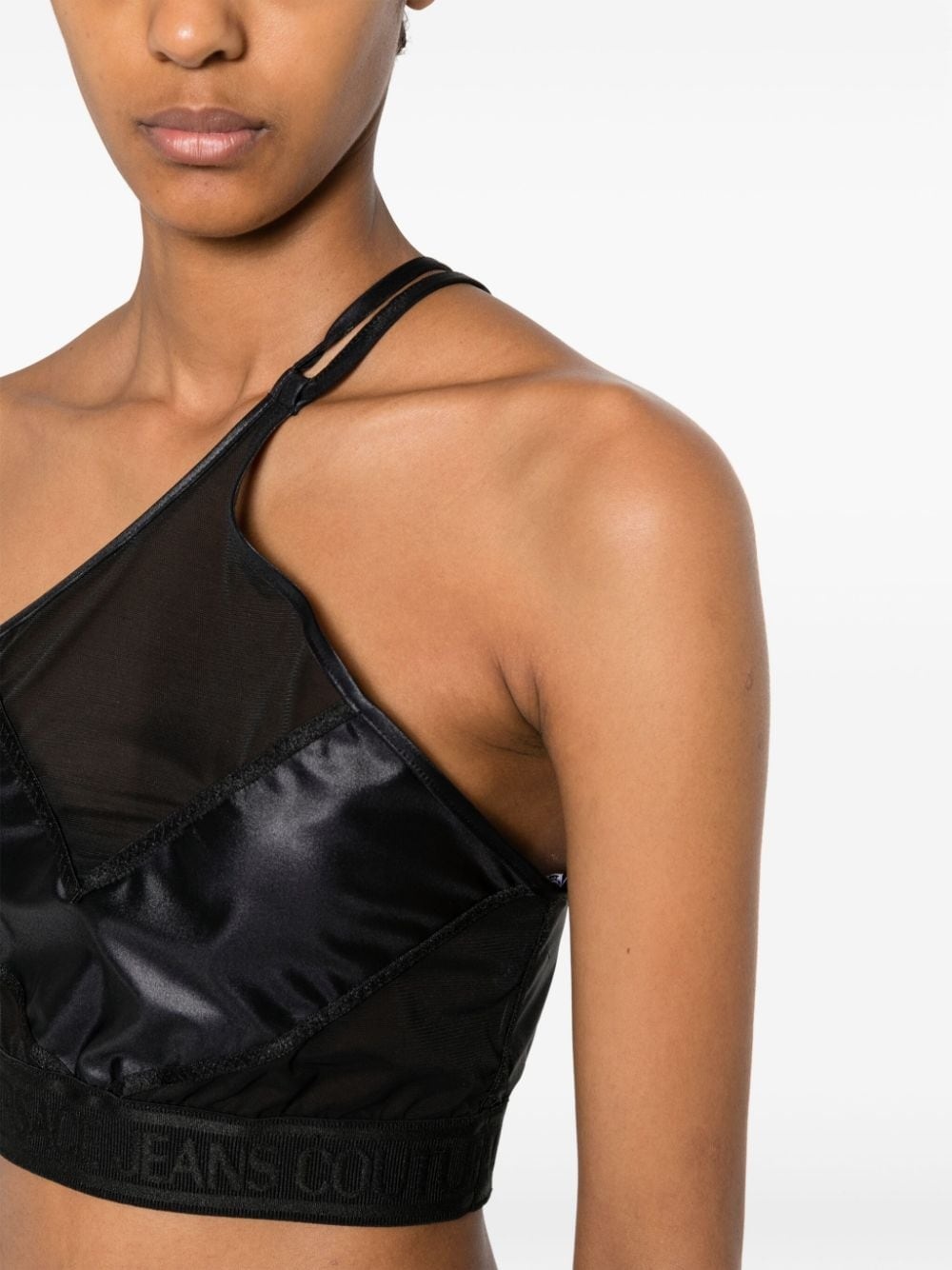 tulle-panelled crop top - 5