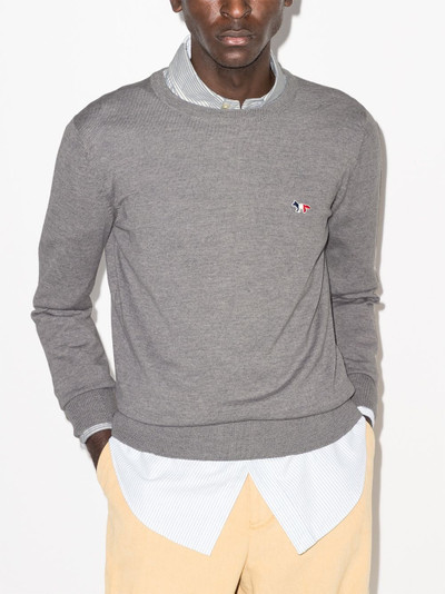 Maison Kitsuné fox-patch crew-neck jumper outlook