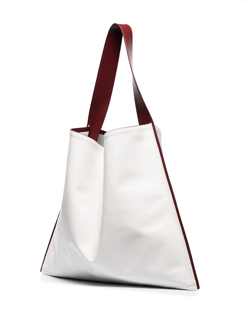 contrast trim oversized tote bag - 3